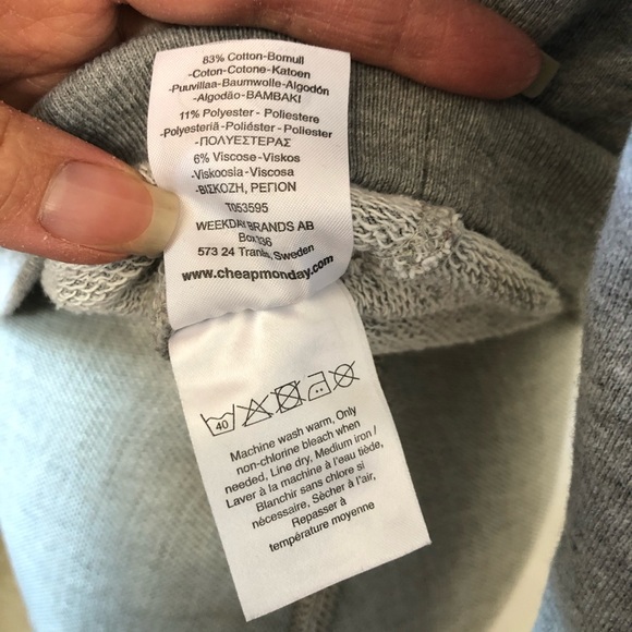 Urban Outfitters Cheap Monday script logo sweatshirt light grey - Picture 6 of 7